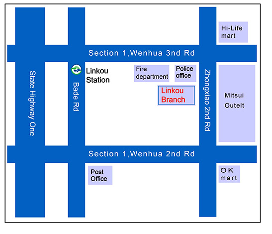 Linkou Branch map