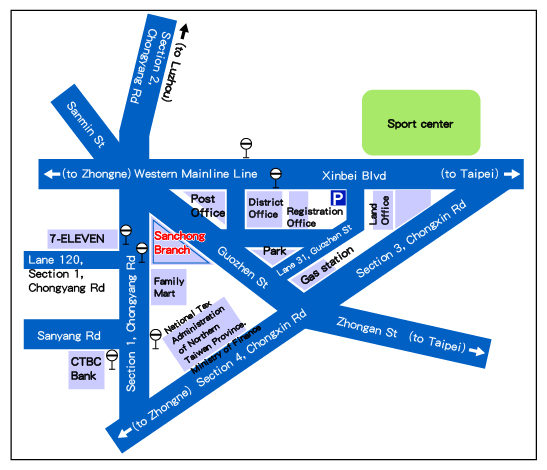 Sanchong Branch map