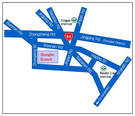 Zhonghe Branch map