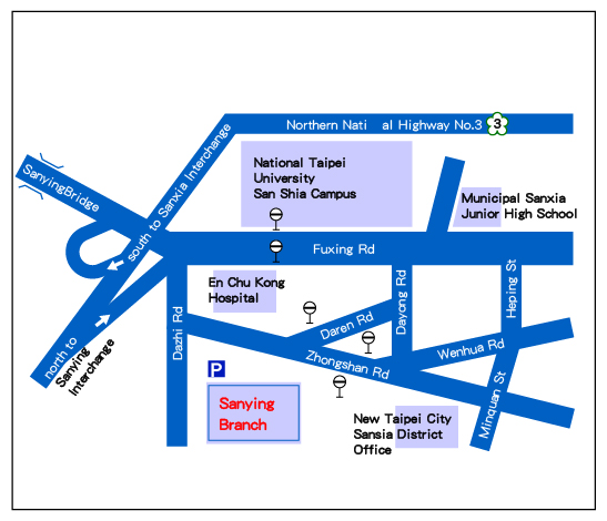 Sanying Branch map