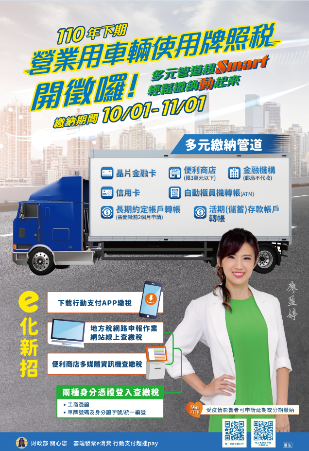 【中文版】110年下期營業用車輛牌照稅