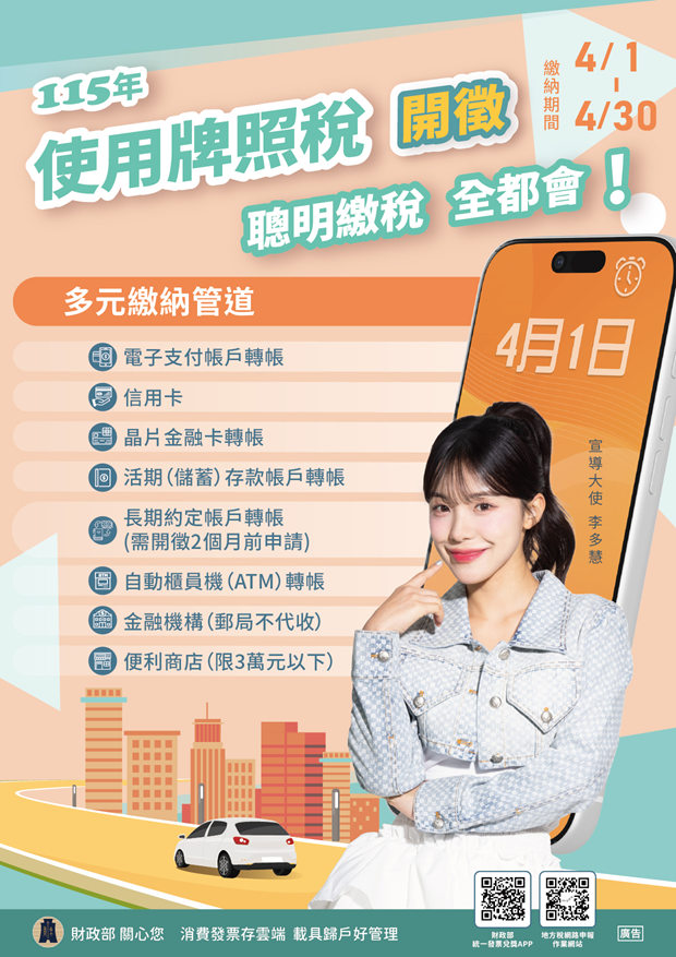 115年牌照稅開徵-中文海報